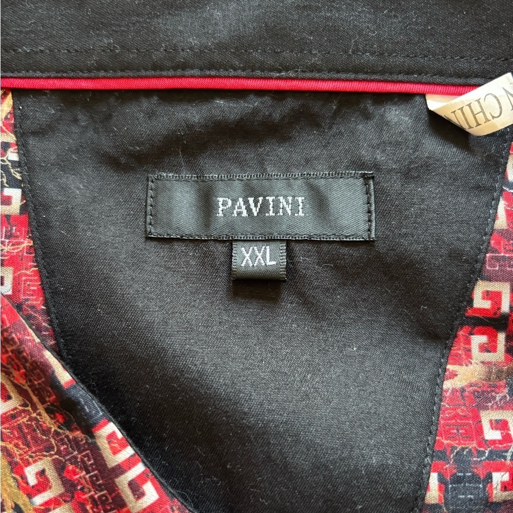 Vintage Pavini Red Button Down Shirt Size XXL Long sleeves Y2K - Picture 9 of 10